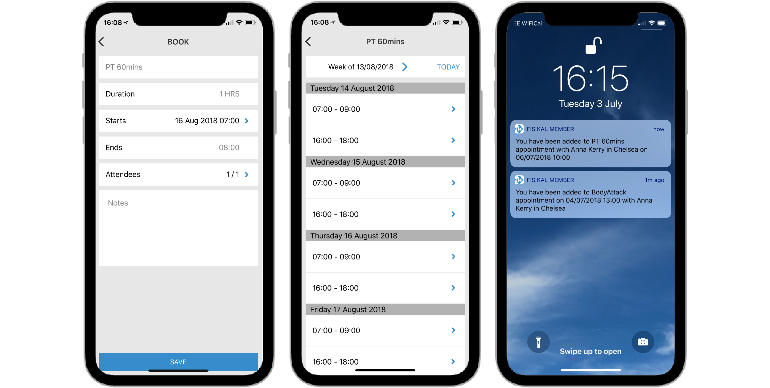 Fisikal PRO Booking Management