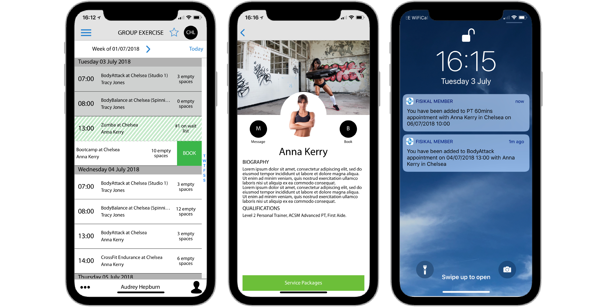 Streamlined Bookings with the Fisikal Member App